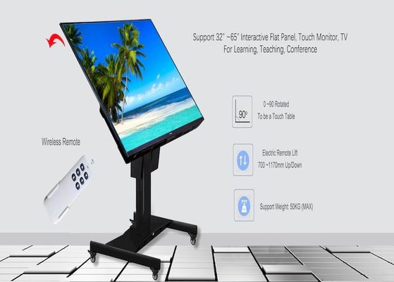HT-690 Floor Standing Mobile TV Monitor Stand Whiteboard Wireless ROHS