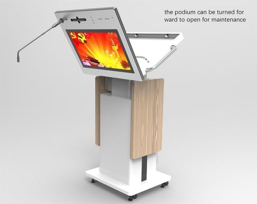Conference Capacitive Touch Screen IPS Smart Digital Podium Auto Lift