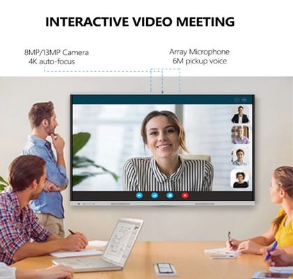 Classroom LED Interactive Whiteboard Camera 65 Inch Smart Board Array Mic