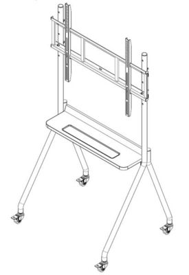 Whiteboard Portable Mobile TV Monitor Stand 2.5" Wheels Braking ODM SGS